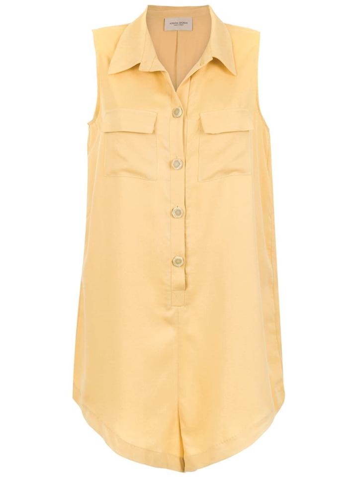 Adriana Degreas Buttoned Playsuit - Yellow & Orange