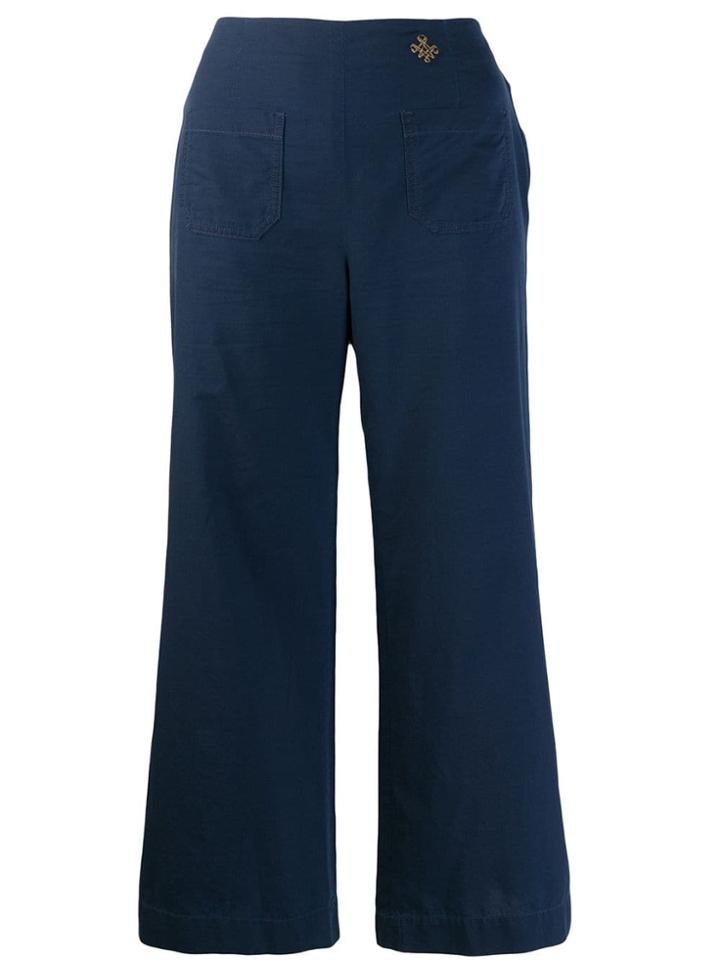Mr & Mrs Italy Cropped Flare Trousers - Blue