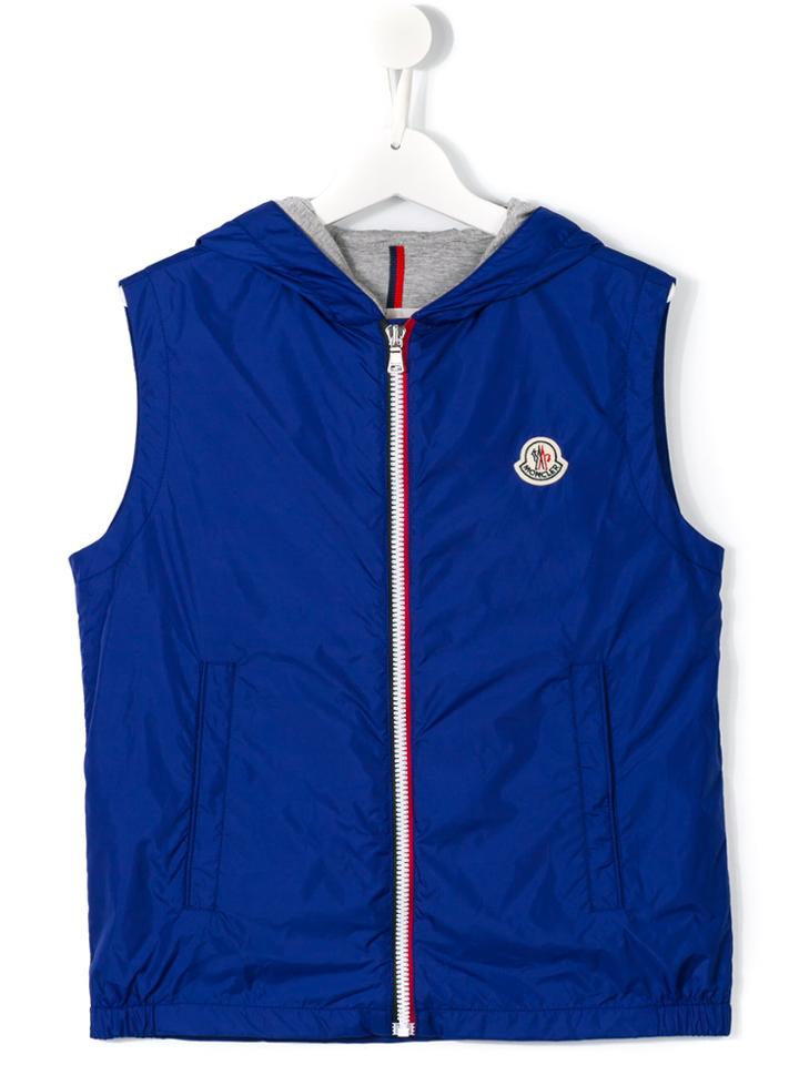 Moncler Kids Hooded Vest - Blue