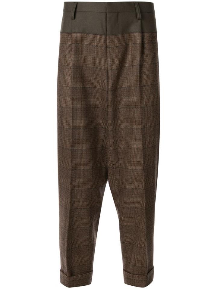 Kolor Contrast Panel Tailored Trousers - Brown