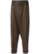 Kolor Contrast Panel Tailored Trousers - Brown
