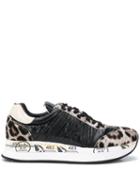 Premiata Conny Leopard Print Sneakers - Black