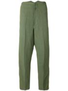 Nuur - Side Stripe Trousers - Men - Cotton/linen/flax/viscose - 52, Green, Cotton/linen/flax/viscose