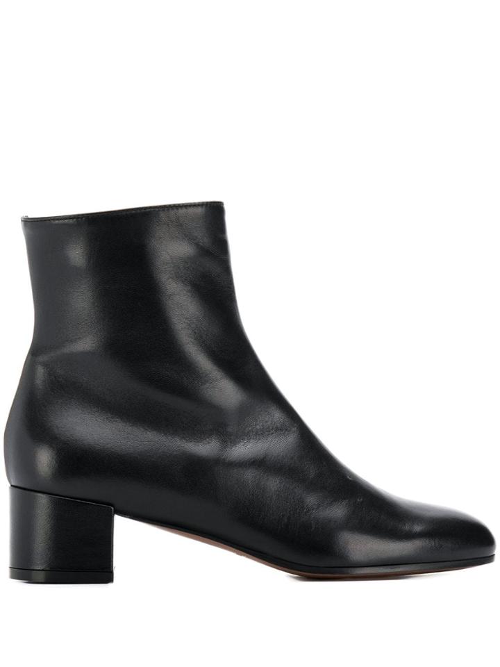 L'autre Chose Block Heel Ankle Boots - Black