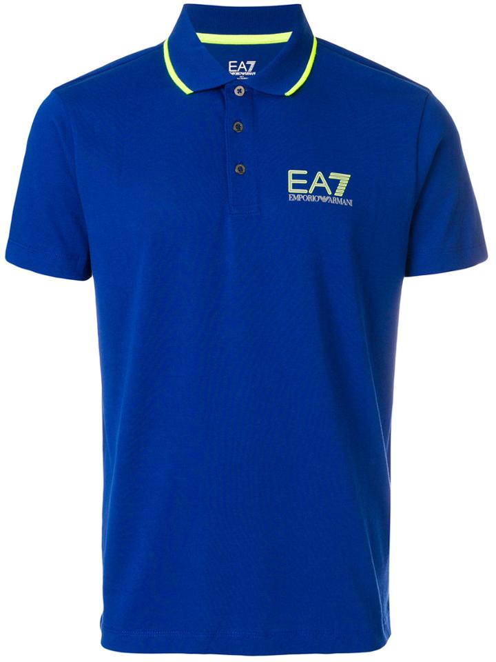 Ea7 Emporio Armani Logo Polo Shirt - Blue