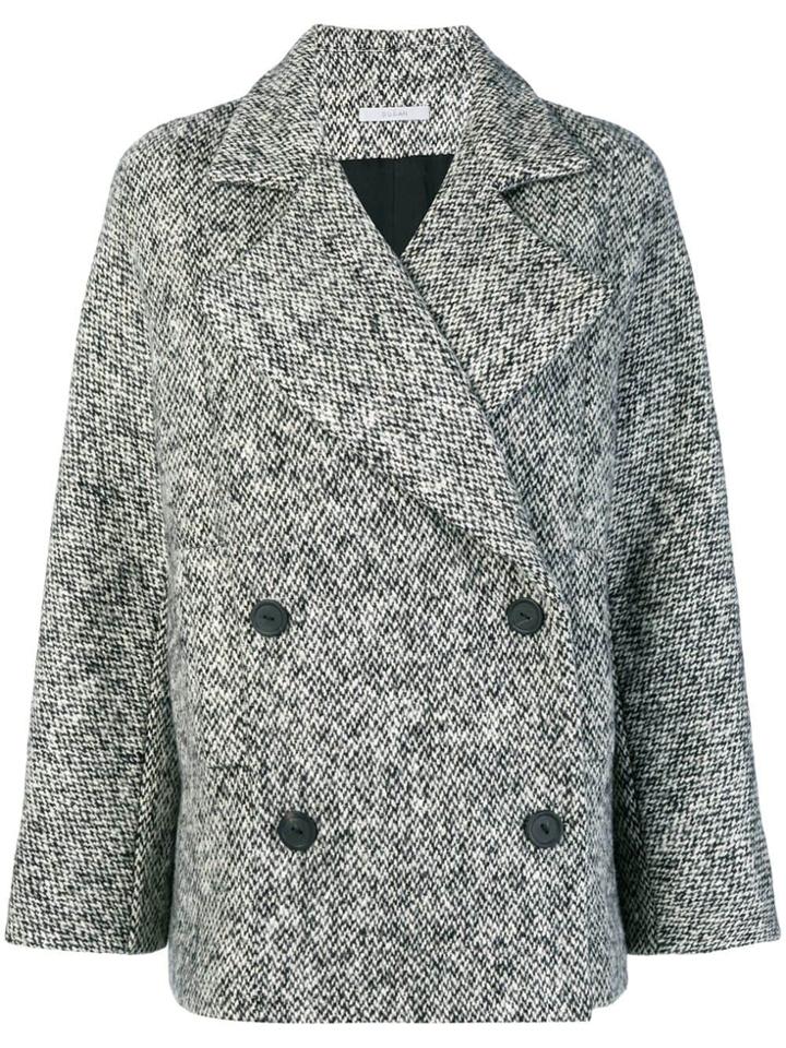 Dusan Tweed Buttoned Coat - Black
