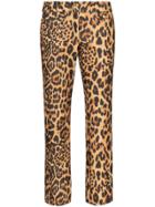 Paco Rabanne Leopard Print Cropped Trousers - Brown