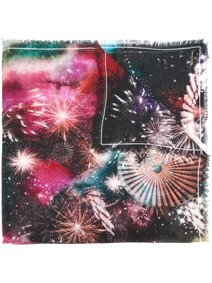 Roberto Cavalli 'fireworks' Print Scarf, Women's, Silk/cashmere