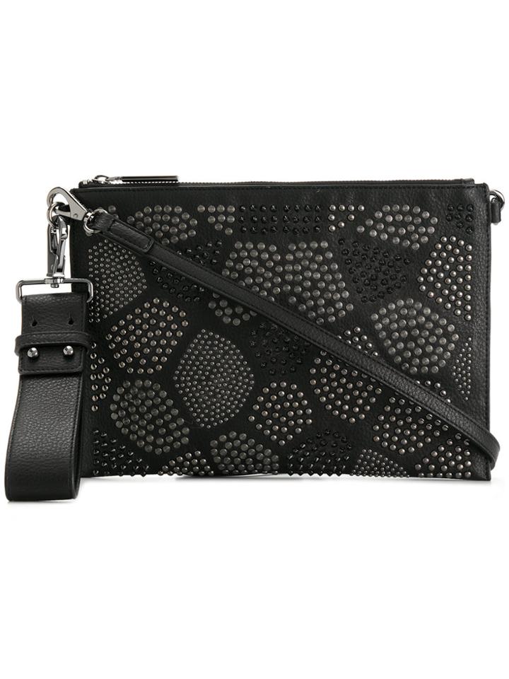 Versace Jeans Zipped Studded Clutch - Black