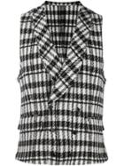 Gabriele Pasini Plaid Double-breasted Vest, Men's, Size: 48, Black, Polyamide/mohair/wool/alpaca