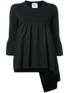 Erika Cavallini Asymmetric Peplum Blouse - Black