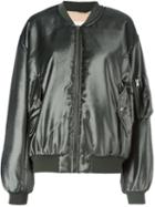 Ssheena Satin Bomber, Women's, Size: 38, Green, Viscose/polyester/silk