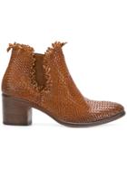Strategia Woven Block-heel Ankle Boots - Brown