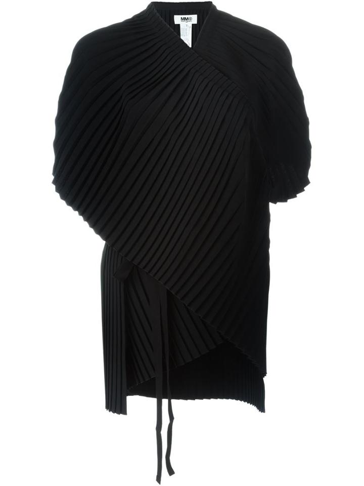 Mm6 Maison Margiela Pleated Wrap Top