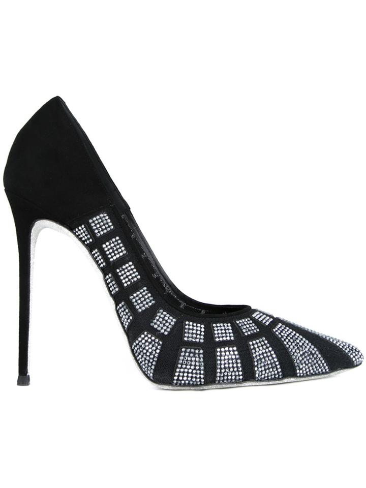 René Caovilla Embellished Stiletto Pumps - Black