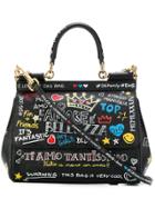 Dolce & Gabbana Small Sicily Mural Print Shoulder Bag - Black