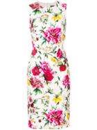 Dolce & Gabbana Sleeveless Floral Print Dress - White