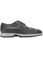 Hogan Chunky Sole Brogue Shoes, Men's, Size: 7.5, Grey, Leather/rubber