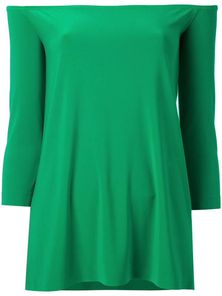 Norma Kamali - Off Shoulder Top - Women - Polyester/spandex/elastane - S, Green, Polyester/spandex/elastane