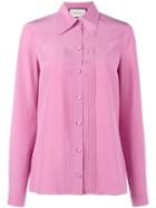 Gucci Pleated Silk Blouse - Pink