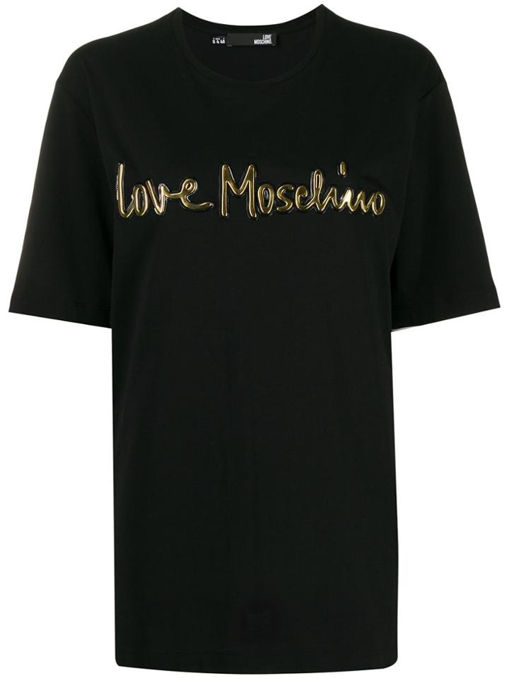 Love Moschino 3d Logo Print T-shirt - Black