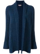 N.peal Open Front Cardigan - Blue