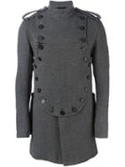 Ann Demeulemeester Military Coat, Men's, Size: Small, Grey, Cotton/linen/flax/wool