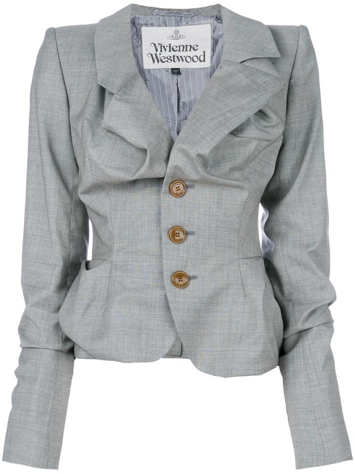 Vivienne Westwood Gathered Fitted Blazer - Grey