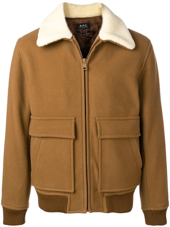 A.p.c. Bronze Zipped Jacket - Brown