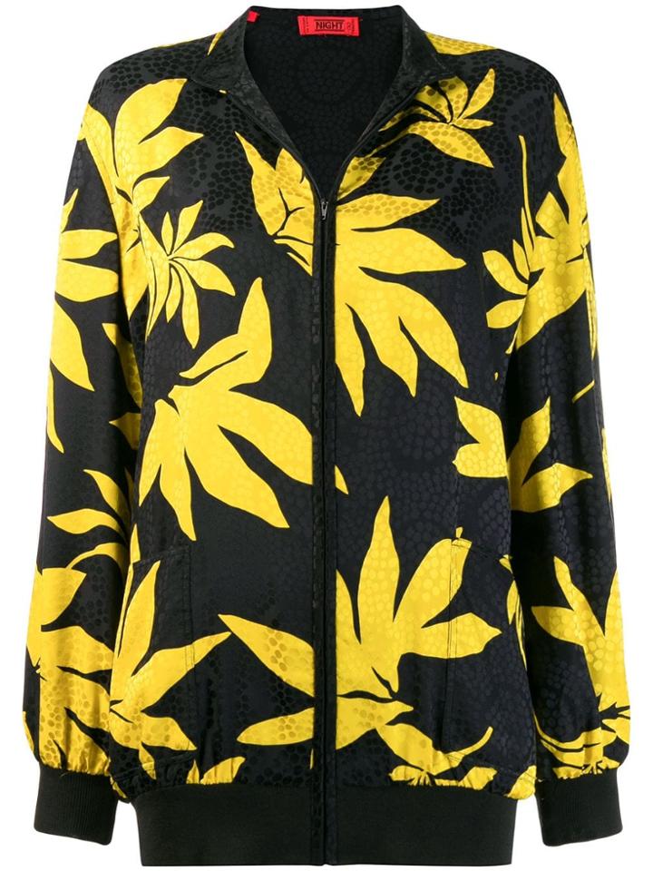 Valentino Vintage 1990's Floral Bomber Jacket - Black