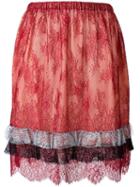 Philosophy Di Lorenzo Serafini Lace Skirt, Women's, Size: 40, Red, Polyamide/polyester