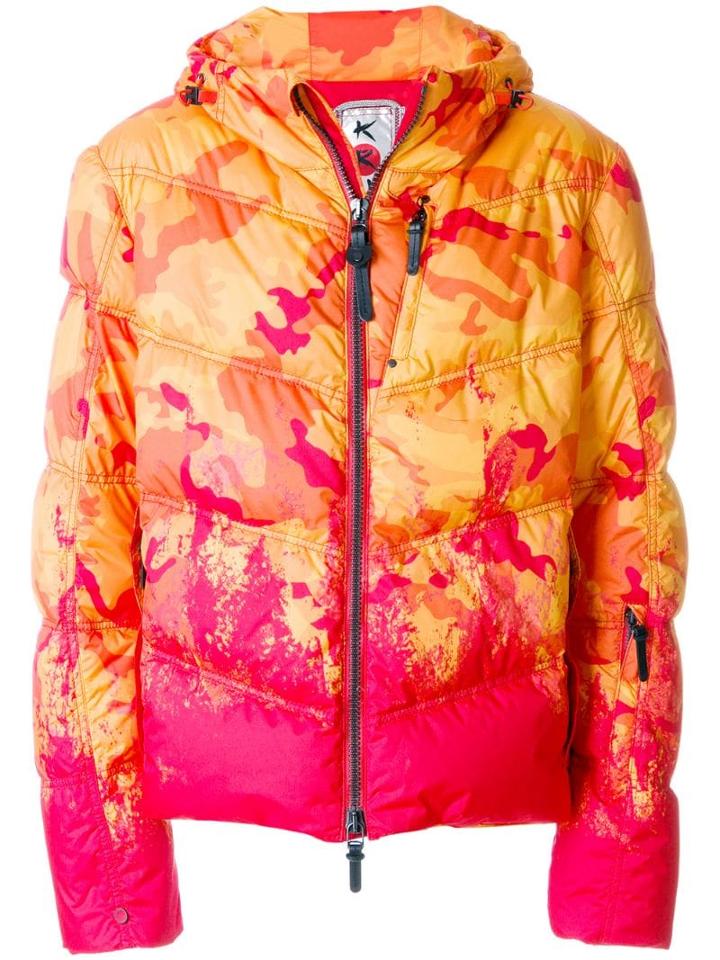 Kru Camouflage Print Padded Jacket - Yellow