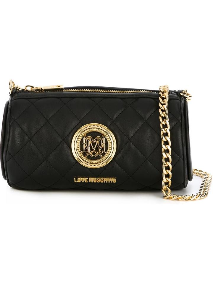 Love Moschino Quilted Barrel Cross Body Bag, Women's, Black, Polyurethane