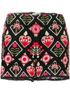 Red Valentino Embroidered Shorts - Black