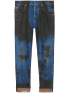 Gucci Washed Denim Loose Tapered Pant - Blue