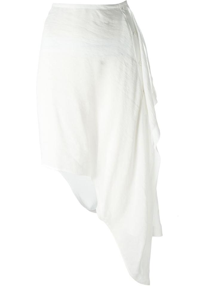 Lost & Found Ria Dunn Buttoned Wrap Skirt, Women's, Size: Large, White, Linen/flax/viscose