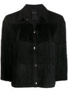 Marc Ellis Fringed Cropped Shirt - Black