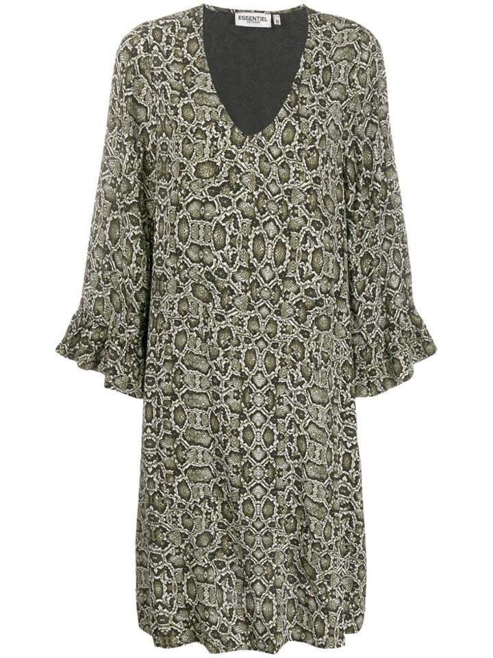 Essentiel Antwerp Snakeskin Print Dress - Green