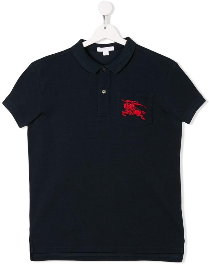 Burberry Kids Teen Big Pony Polo Shirt - Blue