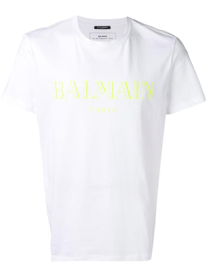 Balmain Contrast Logo T-shirt - White