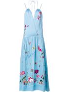 Mira Mikati Embroidered Halterneck Dress - Blue