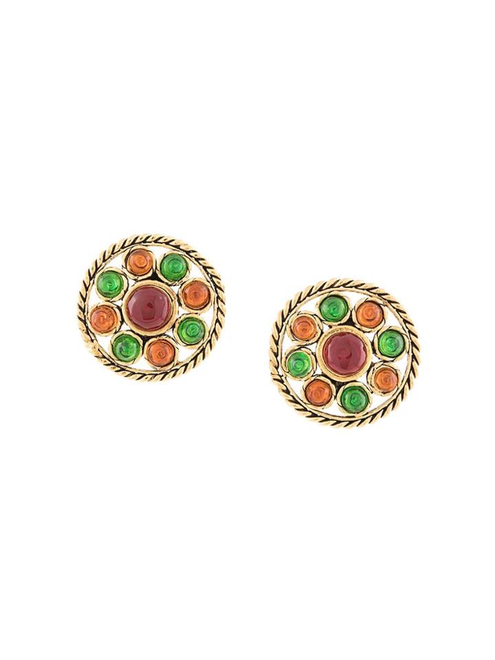 Chanel Pre-owned Stone Earrings - Gold