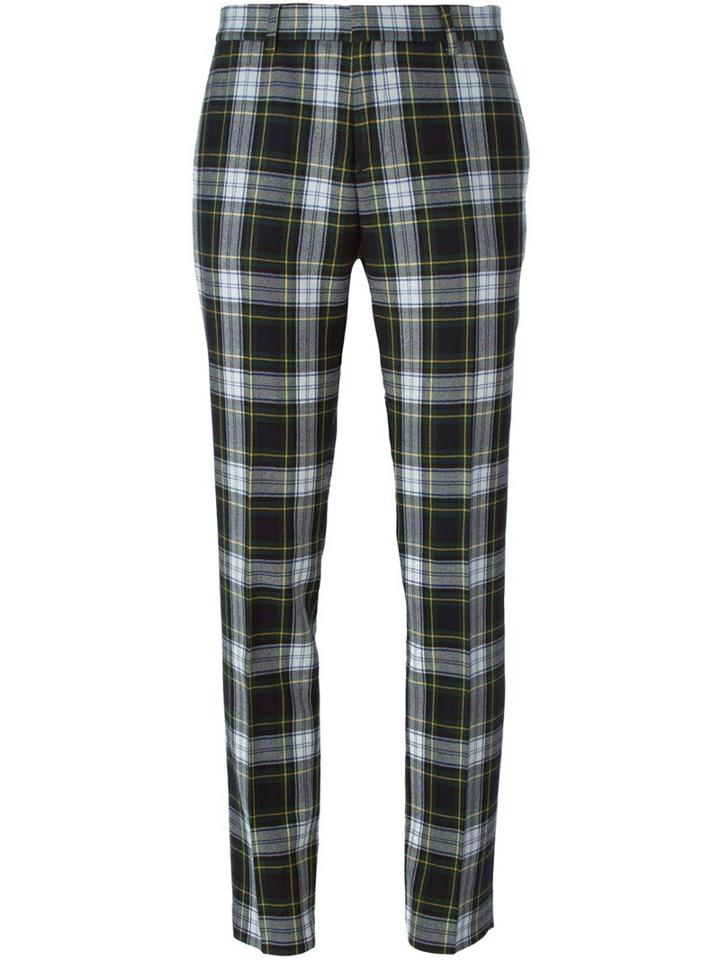 Each X Other Slim Tartan Trousers, Women's, Size: Small, Green, Cotton/wool