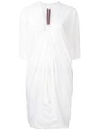 Rick Owens Drkshdw V-neck Gathered Top, Women's, Size: Medium, White, Cotton