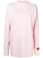 Heron Preston Style Mock Neck T-shirt - Pink & Purple