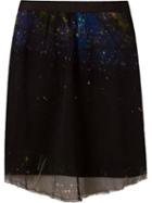Osklen Silk Printed Skirt, Women's, Size: 38, Black, Silk