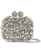 Alexander Mcqueen Embellished King And Queen Clutch - Black