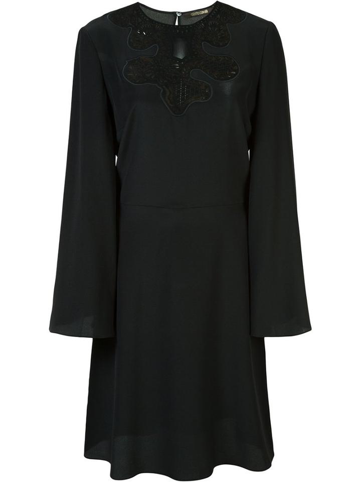 Roberto Cavalli Cut-out Detail Dress, Women's, Size: 40, Black, Silk