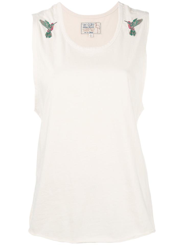 Sandrine Rose - Bird Embroidered Blouse - Women - Cotton - M, Nude/neutrals, Cotton