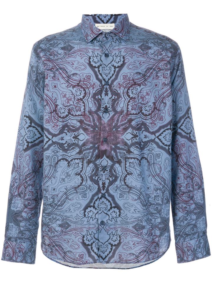 Etro Paisley Long Sleeved Shirt - Blue